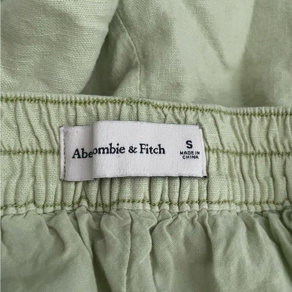 Abercrombie & Fitch Lime Green Linen Pull On Shorts Size Small - Picture 3 of 4